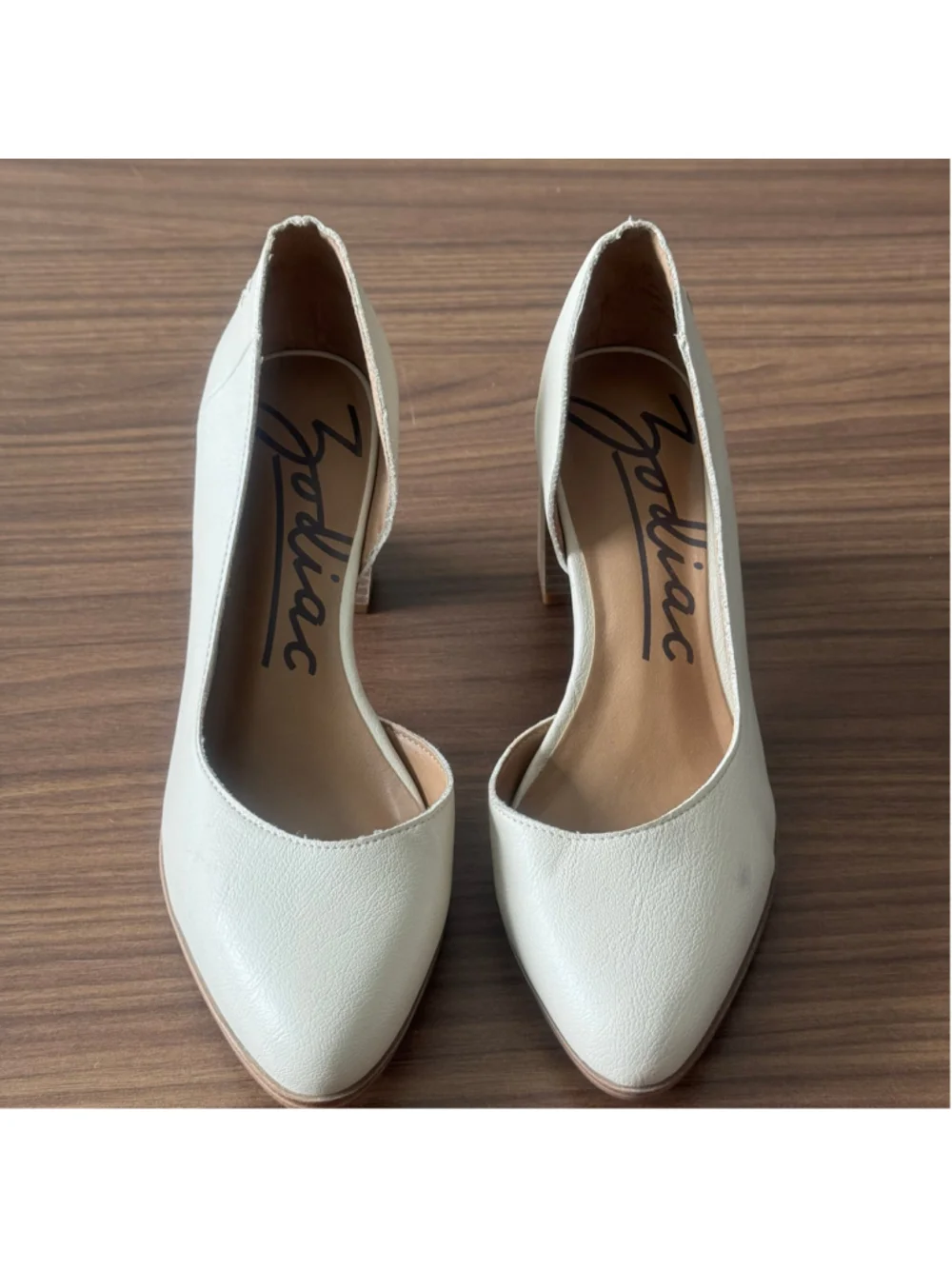 Zodiac Ivory D’Orsay Block Heel Pumps Women’s Size 7 Classic Office Career Shoes
